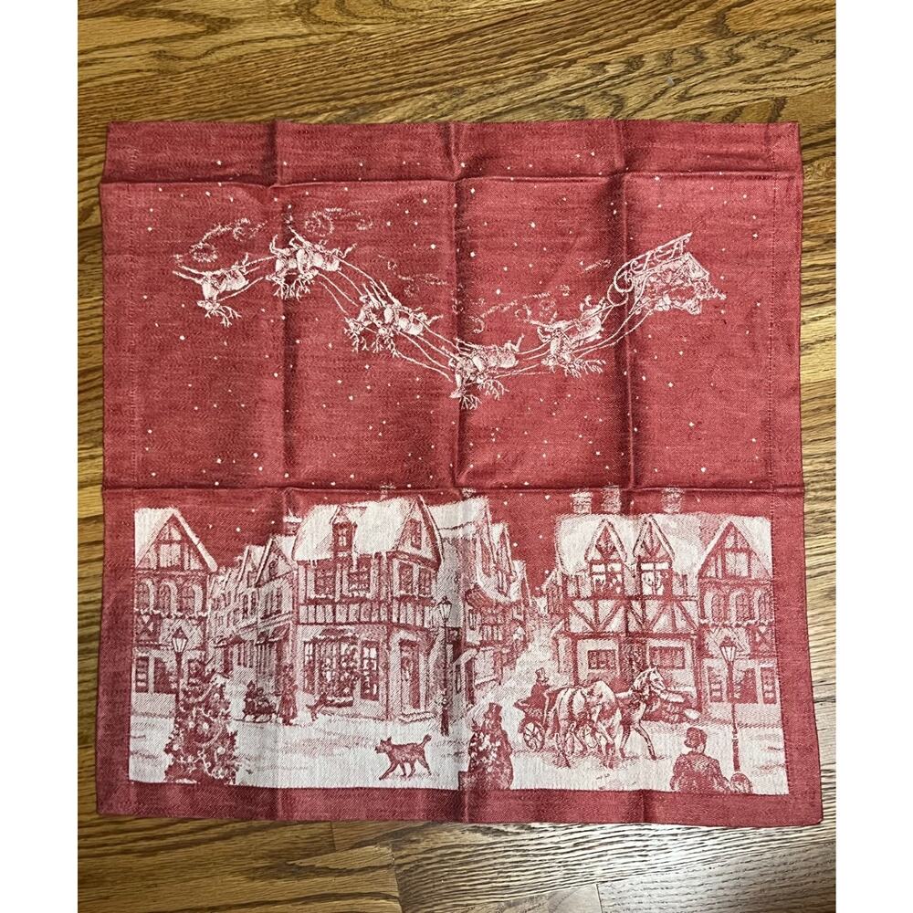 Williams Sonoma 'Twas the Night Before Christmas Set of 3 Jacquard Napkin Russia